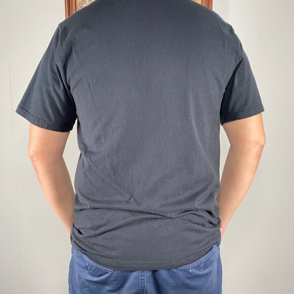 Converse T-shirt Top Men's Medium Crew Neck Black Logo Casual Tee 100% Cotton - Picture 3 of 8